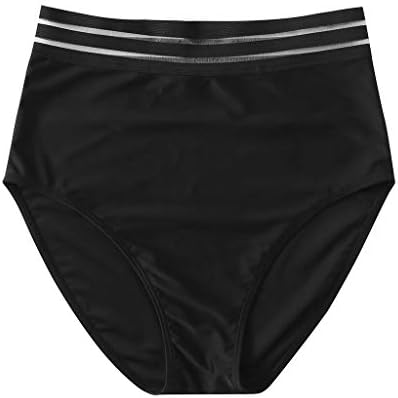 Fulijie Teen Swim Tops Controle cintura malha de biquíni Briefes de maiôs Mulheres de fundo alto Tomme calça de