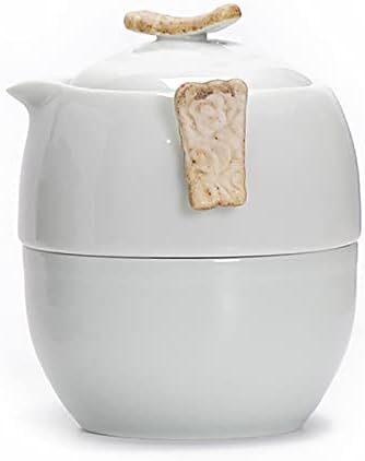 La Cocina Ceramic Gongfu Tea Conjunto para viagens ou em casa - vem com 1 elegante bule artesanal, 3 xícaras de chá e estojo portátil