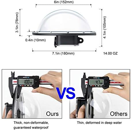 Soonsun Dome Port for GoPro Hero 8 Black Camera, Snorkeling Snorkeling Snorkel Subaquático Lente de Porta de Dome Domé