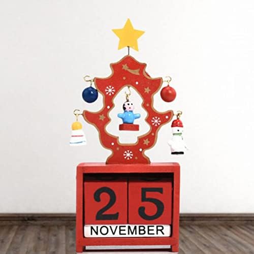 Calendário de escritório bestoyard 6 pcs contagem regressiva de natal calendário de madeira calendário de natal bloqueio diy calendário bloqueio perpétuo calendário bloqueio de madeira calendário infantil perpétuo