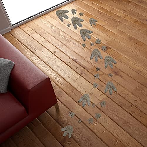 Gersoniel 66 PCs Dinosaur Decor Pegadas Decalques de piso Destas descasque e adesivos de pista de grama Rastreios de parede Decalque