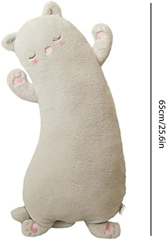 Almofado de pelúcia de gato comprido | PLUSHIES DE CAT GAT GAT GATA | Longo Pillow Toys Cat Toys Cat Huggable travesseiro | Almofada