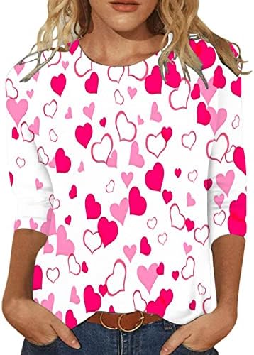 Mulheres Love Love Hearts Tops Teen Namorados Camisa Feliz Dia dos Namorados Valentine Tops Roupas