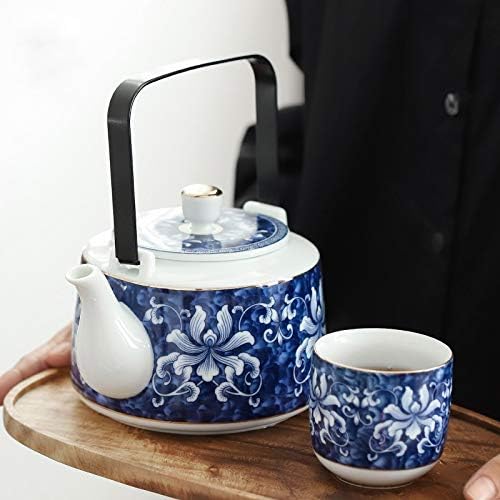 Lkyboa 7pcs de porcelana artesanal colorido de kung fu conjunto de chá zen teasetas de saúde teaset de grande capacidade para chá de chá de chá e xícaras de café
