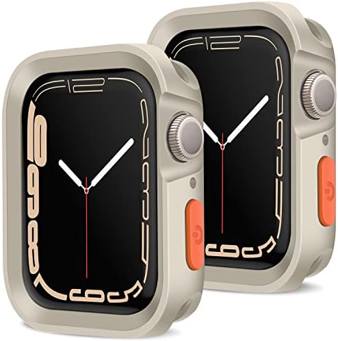 AMIZEE 2 Pacote de estojo robusto compatível com série de casos Apple Watch 8/7 Série de 45 mm 6/SE/5/4 44mm, TPU Soft TPU Cheque