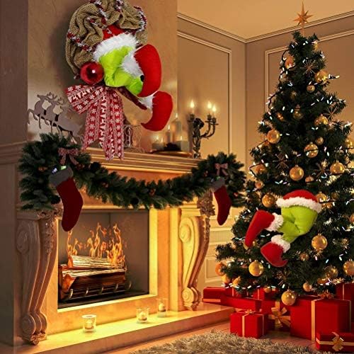 Uxzdx CuJux Christmas Thief Christmas Turlap Garland Janela e coroa de parede Decorações
