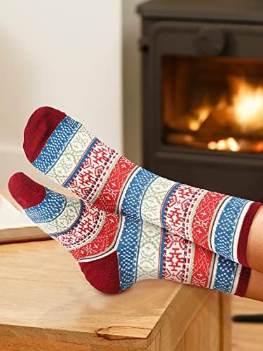 9 pares mulheres meias meias quentes meias de lã grossa de inverno presentes de natal para mulheres meias casuais suaves boho estilo boho estilo