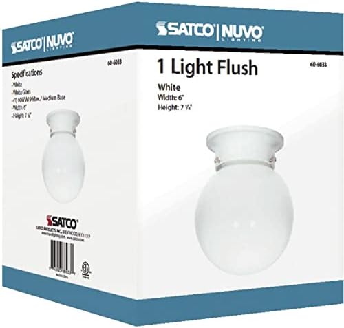 Nuvo 60/6033 One Light Flush Mount, branco