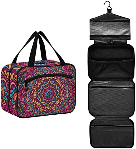 Dominando Indian Festive Mandala Viagem Bolsa de Hedanário para Mulheres penduradas para Organizador de maquiagem Bolsa de cosméticos