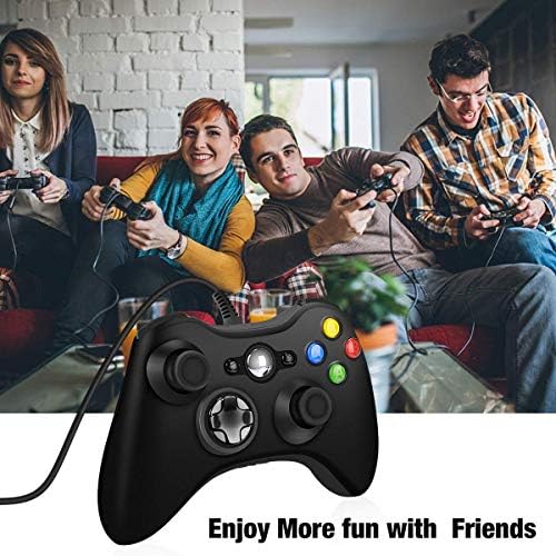 Controlador com fio Xbox 360 para Microsoft Xbox 360, controlador de jogo com turbo de vibração dupla para Xbox 360/360