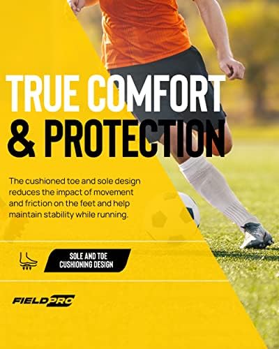 FieldPro 3 e 4 pares de meias de futebol adulto e juvenil - 6 cores Knee High Softball e Baseball Socks Homens, Mulheres e Juventude