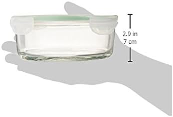 Ginsonware de 25 onças de vidro redondo recipiente de armazenamento de alimentos com tampa de travamento. #37-375