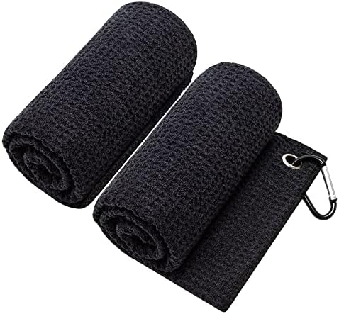 Favritt 3 Pack Golf Towel Golf Club Cleanner Conjunto, Microfiber Fabric Waffle Towel