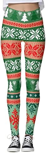 Perneiras feias de cintura alta de Natal para mulheres PLUS TAMANHAS Leggings Gnome Tummy Controle Executando calças de ioga