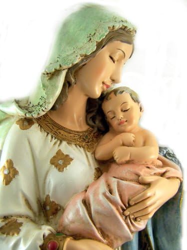 Religioso 23 polegadas abençoou a Virgem Maria Madonna e a Figura da Igreja Criança de Jesus Cristo Figura