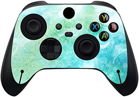 Playvital Blue Green Aquarela Verde Skins de vinil personalizadas para Xbox Series X, adesivos de capa de Decal