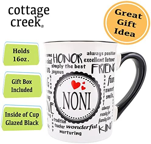 Cottage Creek Noni caneca, grande cerâmica 16oz. Caneca de café noni, presentes noni vovó