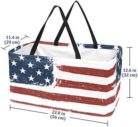 Bandeira Americana de Compras Reutilizáveis ​​Bandeira Americana Bolsa de Mercearia Dobrável portátil