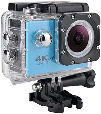 Câmera genérica de ação esportiva 4K UHD Sport F60 Câmera de vídeo à prova d'água 16MP/12mp 1080p 60fps 2,0 polegadas LCD LCD 170 graus Capacete de capacete marítimo Camcorder DV de mergulho DV com 2 PCs Baterias - Azul