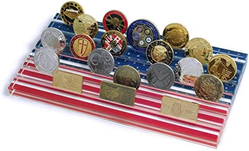 Jerever 7 Row Challenge Coin Dispyst Case Militar Moeda Stand Casino Chips Acrylic Rack