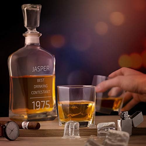 MAVERTON CLASSIC Bourbon Whisky Decanter para ele - garrafa personalizada para mulher - 23 fl oz. Universal Carafe - para casais - bebidas alcoólicas para recém -casados ​​- Sr. e MRS