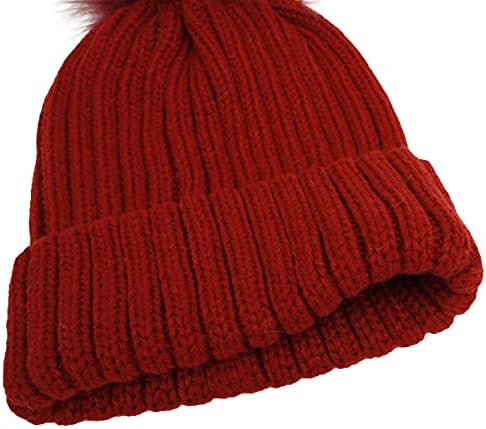 Mens Womens Winter Pompom Beanie Hat Luvas de tela sensível