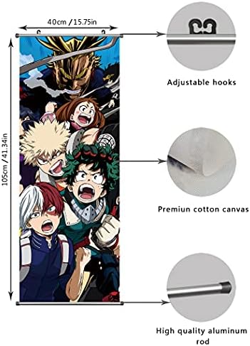 Pôster de rolagem de anime Cosinstyle para tecidos de caracteres 100 cm x 40 cm | Presente de tema de anime premium e