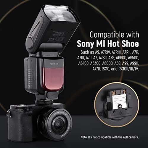 NEEWER NW635 TTL GN58 Câmera Speedlite Flash Compatível com câmeras Sony Mi Hot Shoe Mirrorsless A9 A7RIV/III/II A7III/II A7SII A6600 A6500 A6400 A6300 A99II A77II RX10II/