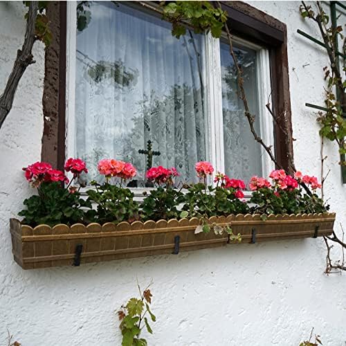Suportes de caixa de plantador de janela ajustável Maotong 4 pacote, suporte da caixa de flor de montagem de parede pesada para a profundidade da caixa de plantador de 6 a 12 polegadas, preto
