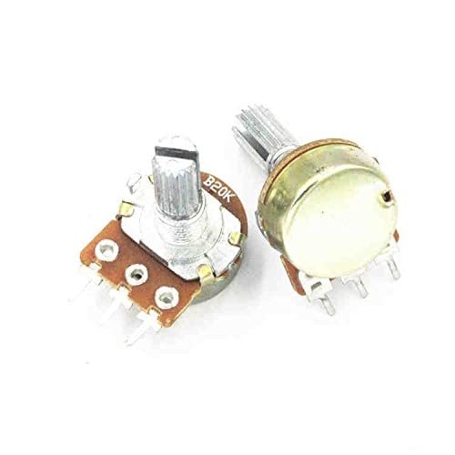 10pcs Popleto único potenciômetro rotativo 3pins WH148 Comprimento do atuador de 20 mm 250K B250K Resistores variáveis