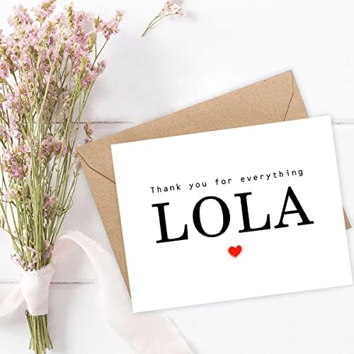 YanasHOP88 Obrigado por tudo o cartão Lola - Cartão de obrigado - Cartão Lola - Cartão do Dia da Mãe - Cartão para ela - Cartão de