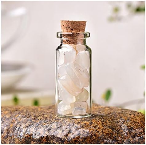 Qiaononi ZD1226 1PC Cristal natural Glass Wishing Bottle Decor Home Cura Rocha Mineral Mineral Espécime Lucky Drifting Bottle Decoration