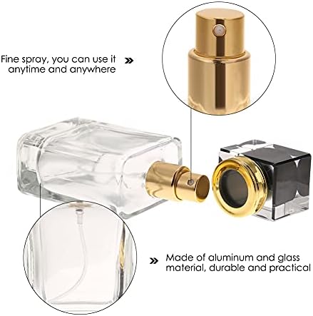 Atomizador de perfume vazio, 50 ml de vidro portátil vazio reabastecer reposição de vidro de vidro garrafa pulverizadora de metal