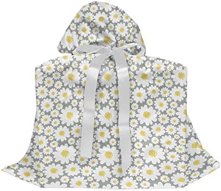 Bolsa de presente de tecido cinza e amarelo lunarável, margaridas de primavera com tema de verão que floresce a arte da natureza