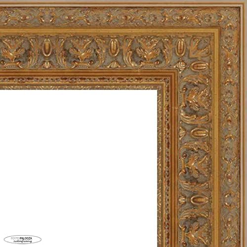 30x18 Gold ShadowBox Frame - Sombreia Tamanho do Interior Size 30x18 por 1 polegada de profundidade - A estrutura de