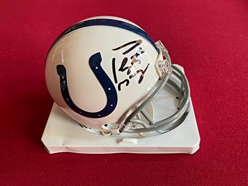 Peyton Manning Autografado Colts Mini Capacete - Mini Capacetes Autografados da NFL