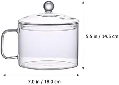 Doitool Mini forno 1pcs Mini -vidro macarrão tigela com tampa e maçaneta, panela de vidro com tampa, vidro de vidro de borossilicato