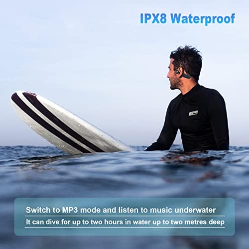 Fones de ouvido de condução óssea ipx8 à prova d'água, Bluetooth 5.3, fones de ouvido de natação com memória de 32g embutida, resistência