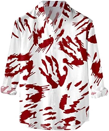 Camisas Sheeve Long Sheeve para homens camisetas impressas de abóbora Tops de abóboras de festas casuais de festas fit