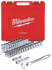 Milwaukee 48-22-9010 1/2 SAE fracionário e metrô de 47 peças de chaves