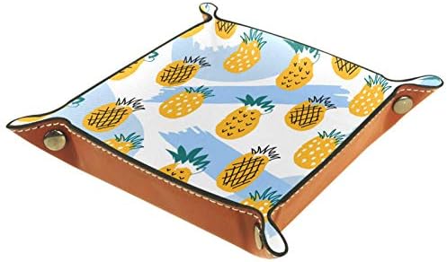 Lyetny Pineapple Summer Fruit Pattern Organizer Bandeja caixa de armazenamento Bandeja de mesa de mesa de mesa Caddy Alteração