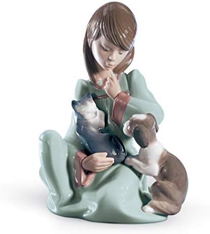 Lladró Cat Nap Girl Figure. Figura de porcelana.