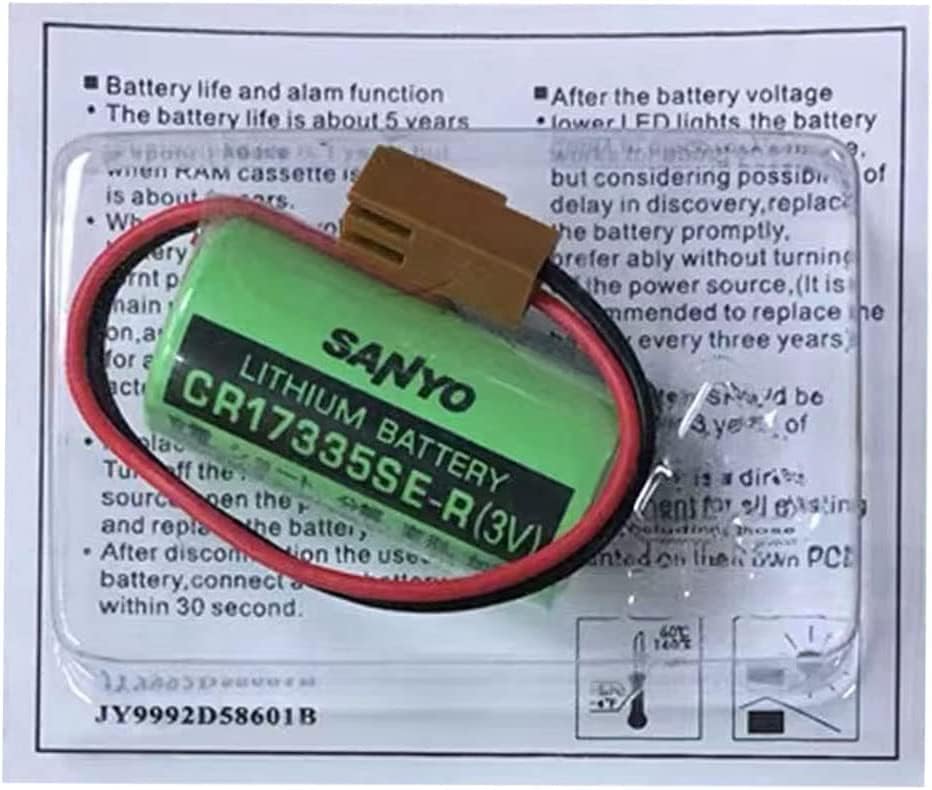 CR17335SE-R 3V PLC Bateria para Sanyo Fanuc A98L-0031-0006 A02B-0177-K106 Bateria de 1800mAh Bateria de bateria PLC de bateria não-acariciada