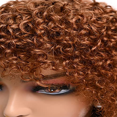 Afro Bob Human Hair Wigs 150% Densidade curta perucas cacheadas de calçada