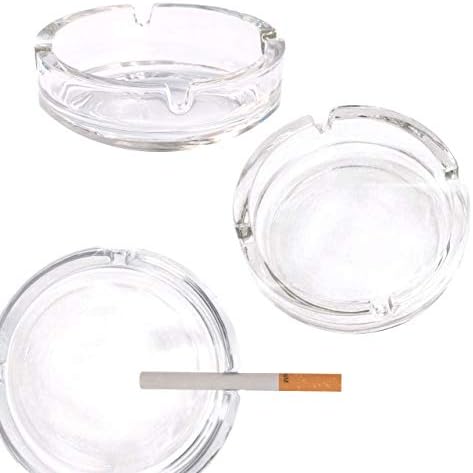 Fargus Glass cinzeiros para cigarros, portátil decorativo moderno cinzeiro para escritório em casa Uso de pátio externo interno, bandeja de cinzas legal e fofa, pacote de 2