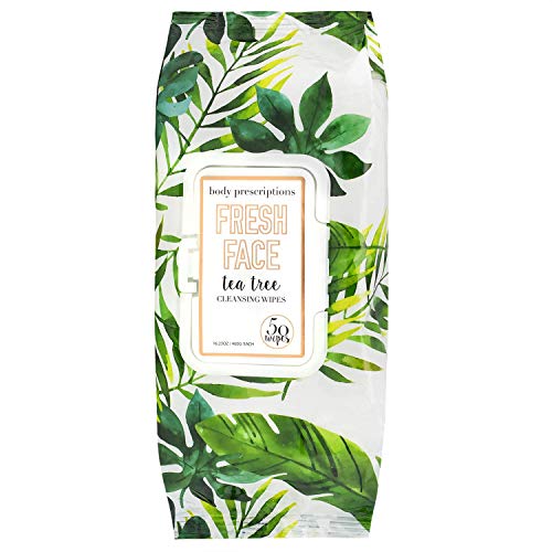 Prescrições corporais lenços faciais da árvore do chá, desintoxicação + hidratante, toalhas de rosto de limpeza profunda, refrescante