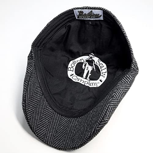 The original Boston Scally Cap - The original Newsboy Flat Cap - Chapéu de algodão único para homens - Cinza Ferringbone