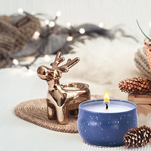 Velas perfumadas de Natal, 6 conjunto de velas de aromaterapia de 2,2 oz, cera de soja natural, decoração de Natal, adequada para presentes de aniversário e festas de Natal.