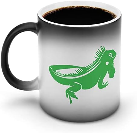 Green Lizard Chameleon Heat Mudança de caneca Magic Coffee Cafetador Cerâmica Cuple