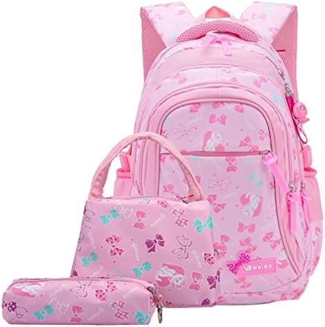YJMKOI 3PCS Backpack de impressão de gato para meninas 3 em 1 fofo Prind Print Primary School Sets Middle Girl Bookbag